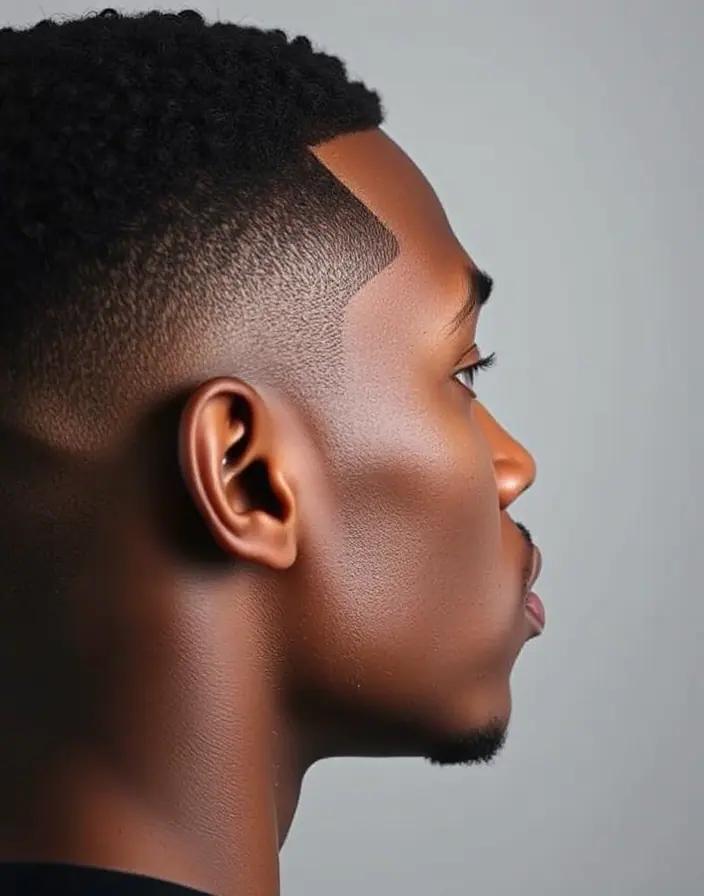 A low taper fade in profile